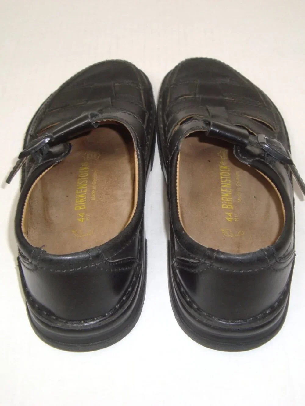 Vintage Birkenstock Footprints Madeira Black Leather Fisherman Sandals Y2K